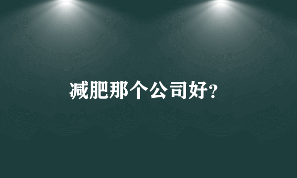 减肥那个公司好？