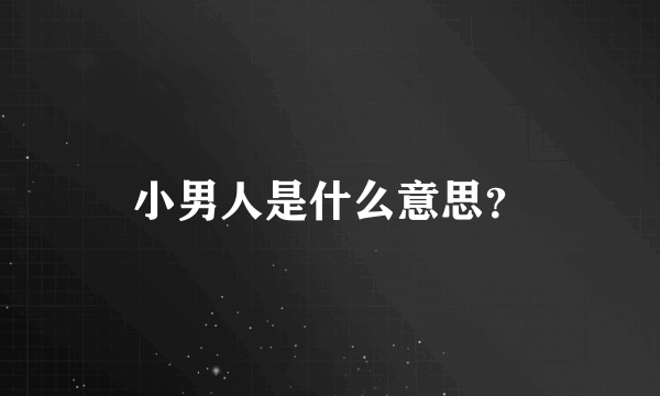 小男人是什么意思？