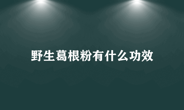 野生葛根粉有什么功效