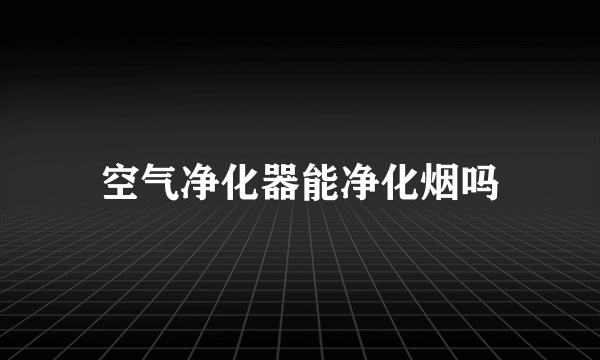 空气净化器能净化烟吗