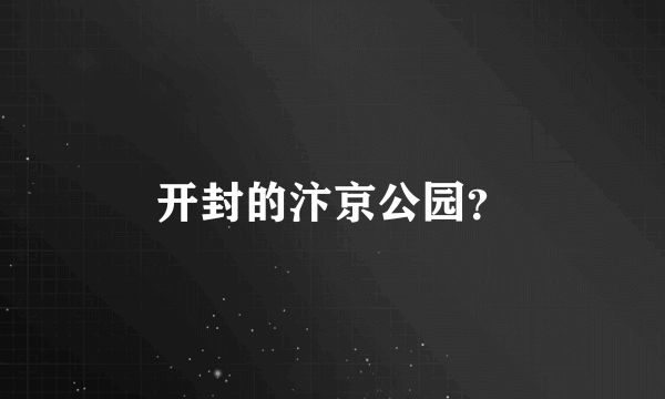 开封的汴京公园？