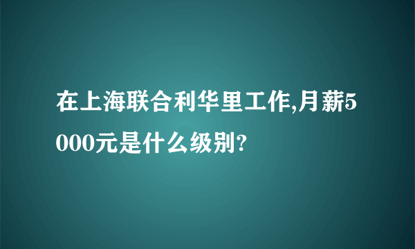 在上海联合利华里工作,月薪5000元是什么级别?