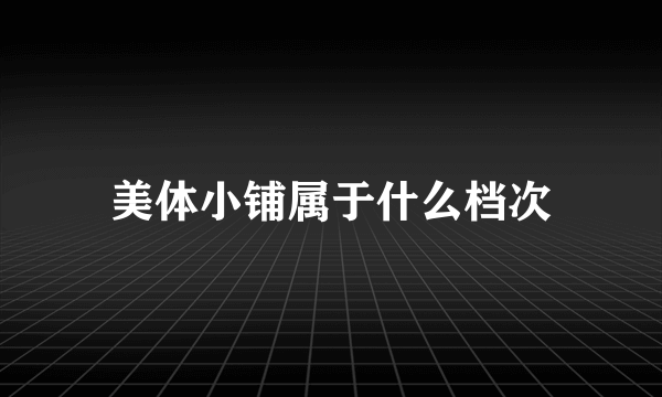 美体小铺属于什么档次