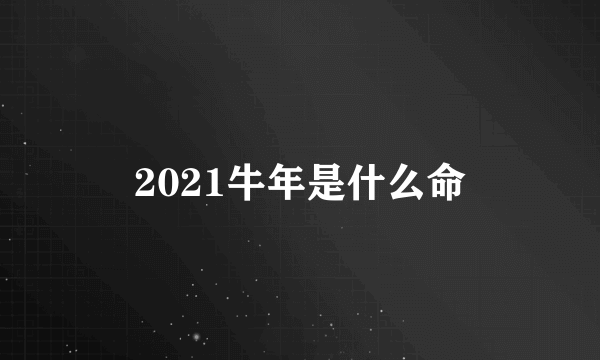 2021牛年是什么命