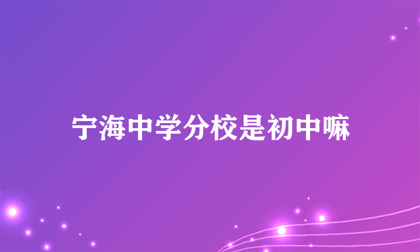 宁海中学分校是初中嘛