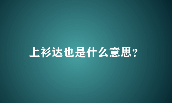 上衫达也是什么意思？