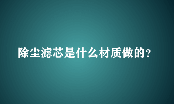 除尘滤芯是什么材质做的？