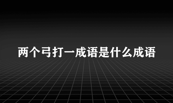 两个弓打一成语是什么成语