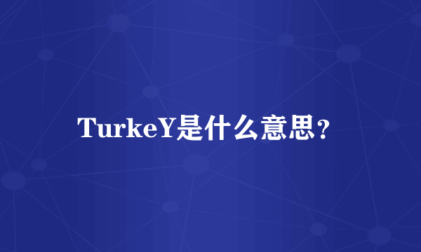 TurkeY是什么意思？