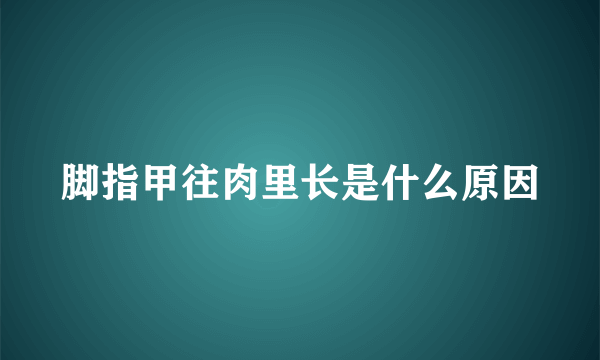 脚指甲往肉里长是什么原因