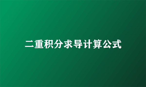 二重积分求导计算公式