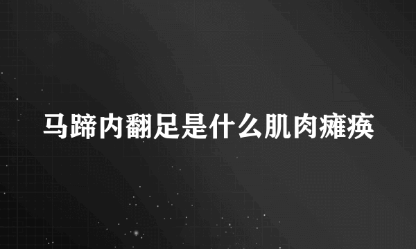 马蹄内翻足是什么肌肉瘫痪