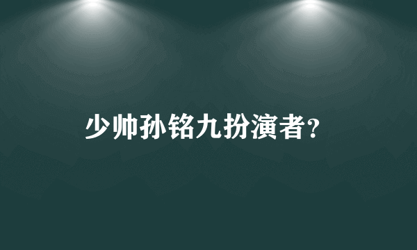 少帅孙铭九扮演者？