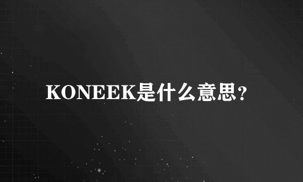 KONEEK是什么意思？