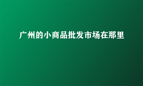 广州的小商品批发市场在那里