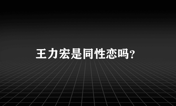 王力宏是同性恋吗？