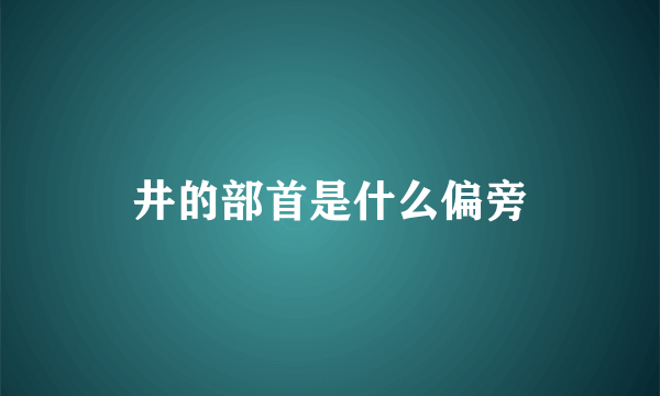 井的部首是什么偏旁