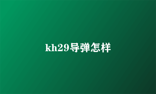 kh29导弹怎样