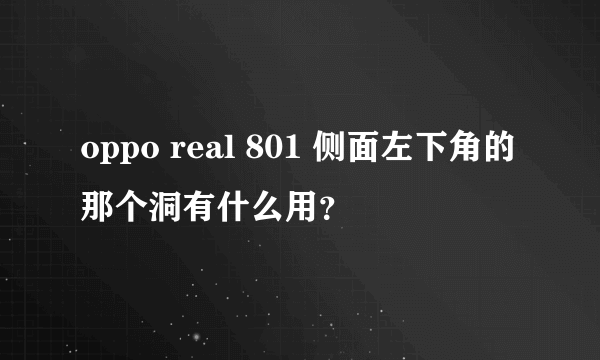 oppo real 801 侧面左下角的那个洞有什么用？