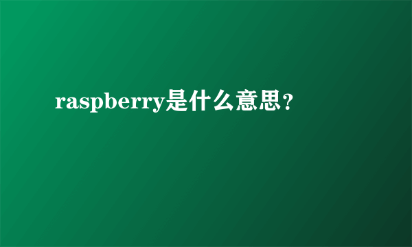 raspberry是什么意思？