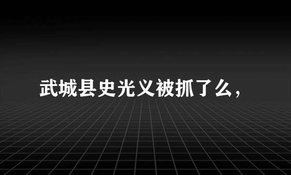 武城县史光义被抓了么，