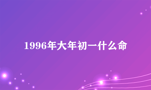 1996年大年初一什么命