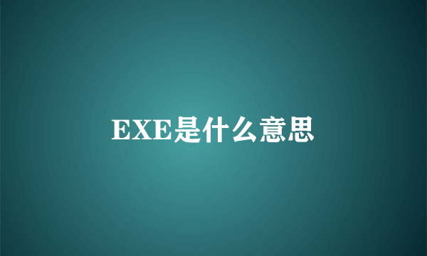 EXE是什么意思