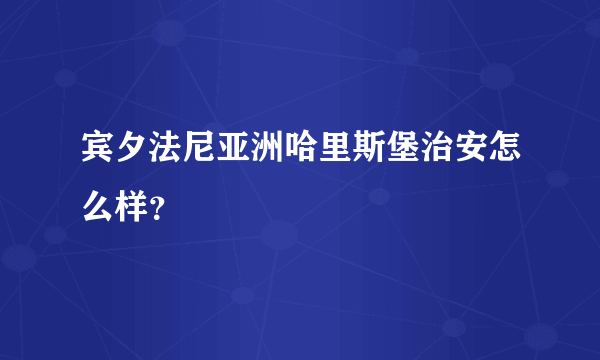 宾夕法尼亚洲哈里斯堡治安怎么样？