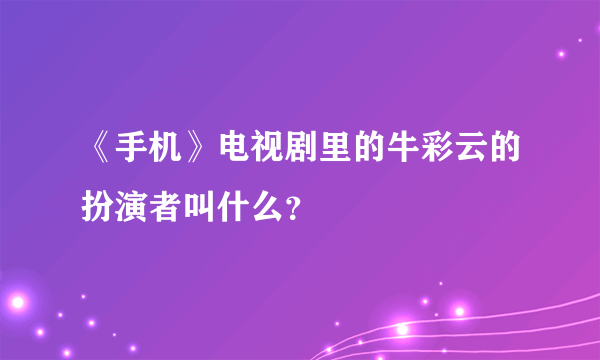 《手机》电视剧里的牛彩云的扮演者叫什么？