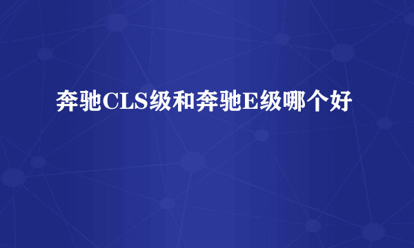 奔驰CLS级和奔驰E级哪个好