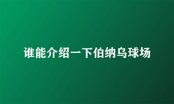 谁能介绍一下伯纳乌球场