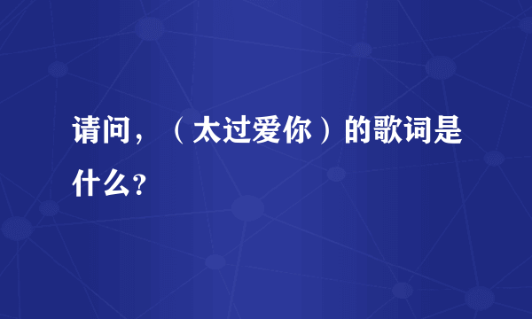 请问，（太过爱你）的歌词是什么？