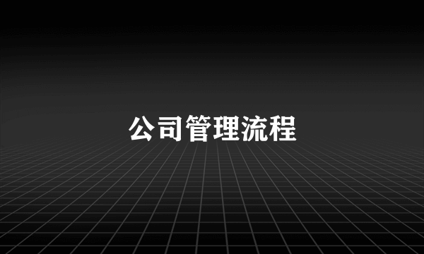 公司管理流程