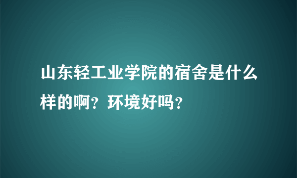 山东轻工业学院的宿舍是什么样的啊？环境好吗？