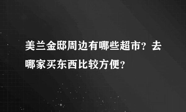 美兰金邸周边有哪些超市？去哪家买东西比较方便？