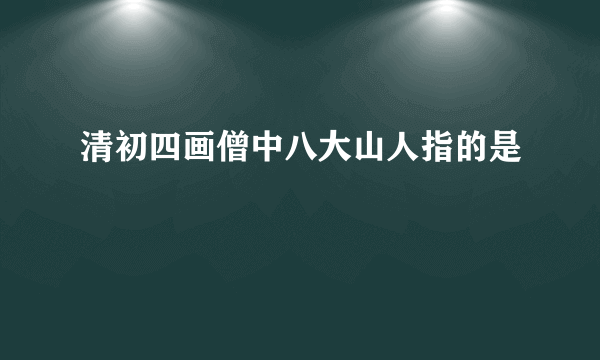 清初四画僧中八大山人指的是