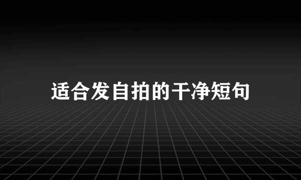 适合发自拍的干净短句