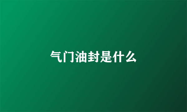 气门油封是什么