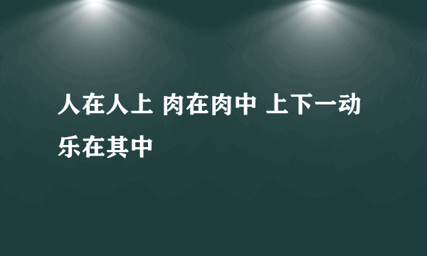 人在人上 肉在肉中 上下一动 乐在其中