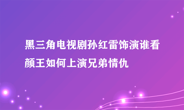 黑三角电视剧孙红雷饰演谁看颜王如何上演兄弟情仇