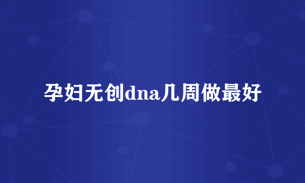 孕妇无创dna几周做最好