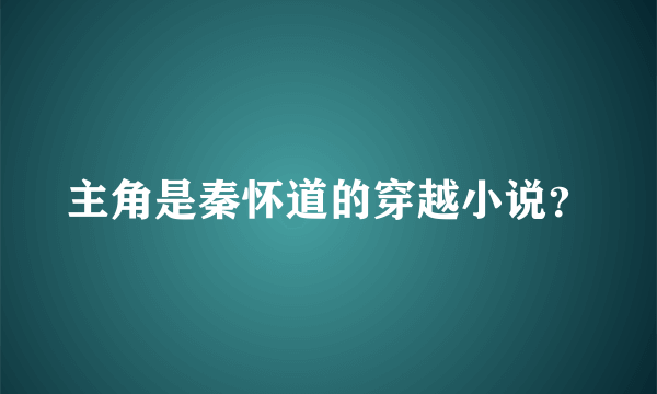 主角是秦怀道的穿越小说？