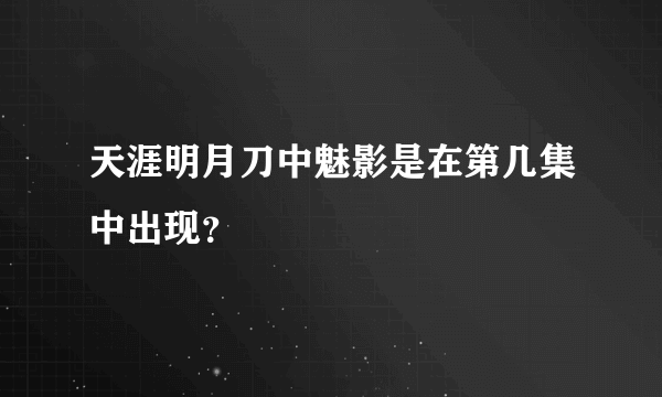 天涯明月刀中魅影是在第几集中出现？