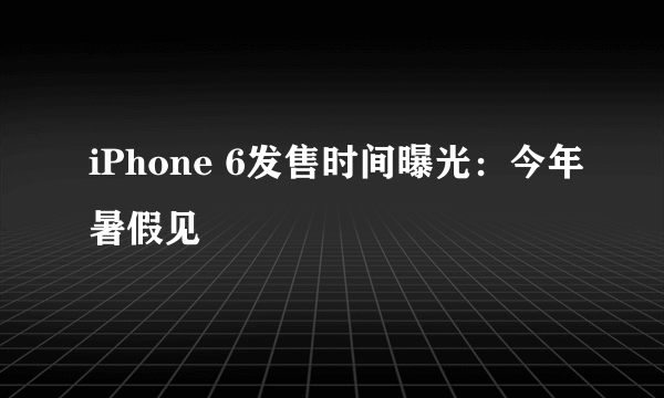 iPhone 6发售时间曝光：今年暑假见