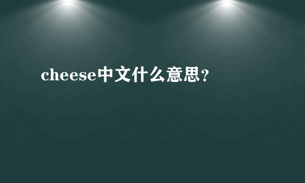 cheese中文什么意思？