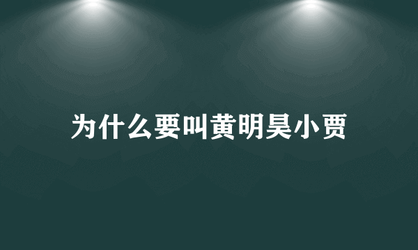 为什么要叫黄明昊小贾