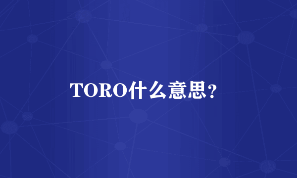 TORO什么意思？