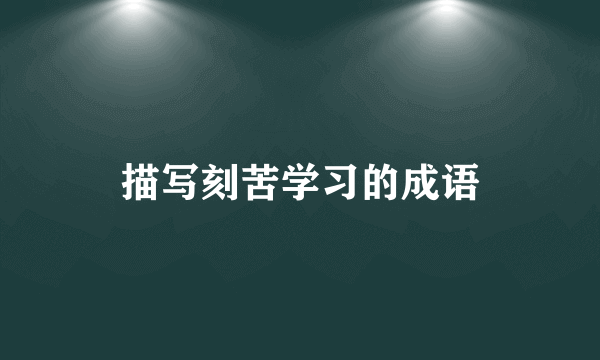 描写刻苦学习的成语