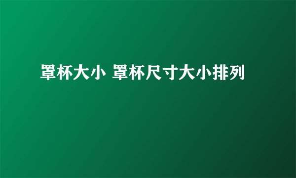 罩杯大小 罩杯尺寸大小排列