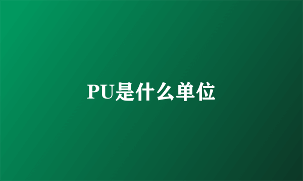 PU是什么单位